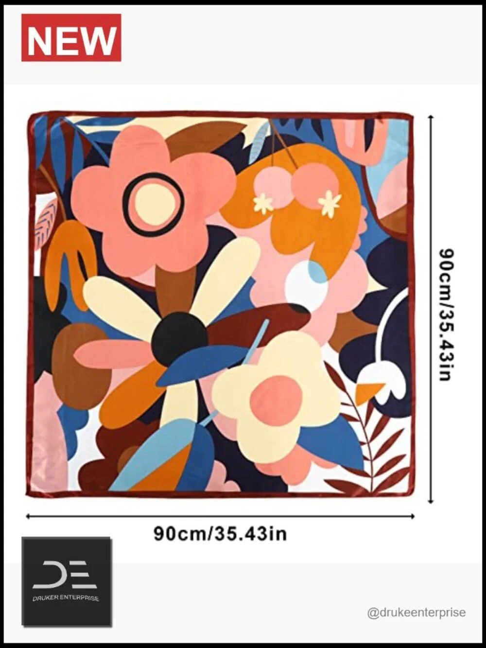 Large Satin Silk Scarf - Hair Bandana, Sleeping Wrap, Multi-Way